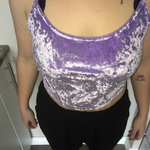 H&M Strapped velour/velvet tube top - Picture 4 of 5